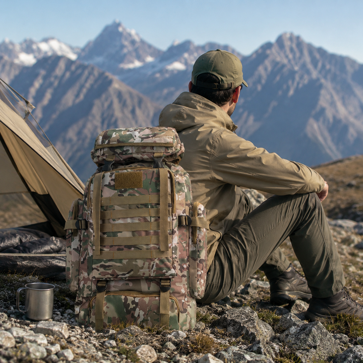 80 Liter Trekking Rugzak met MOLLE Systeem Waterdicht voor Backpackers Outdooravonturiers en Camping | Sulvida