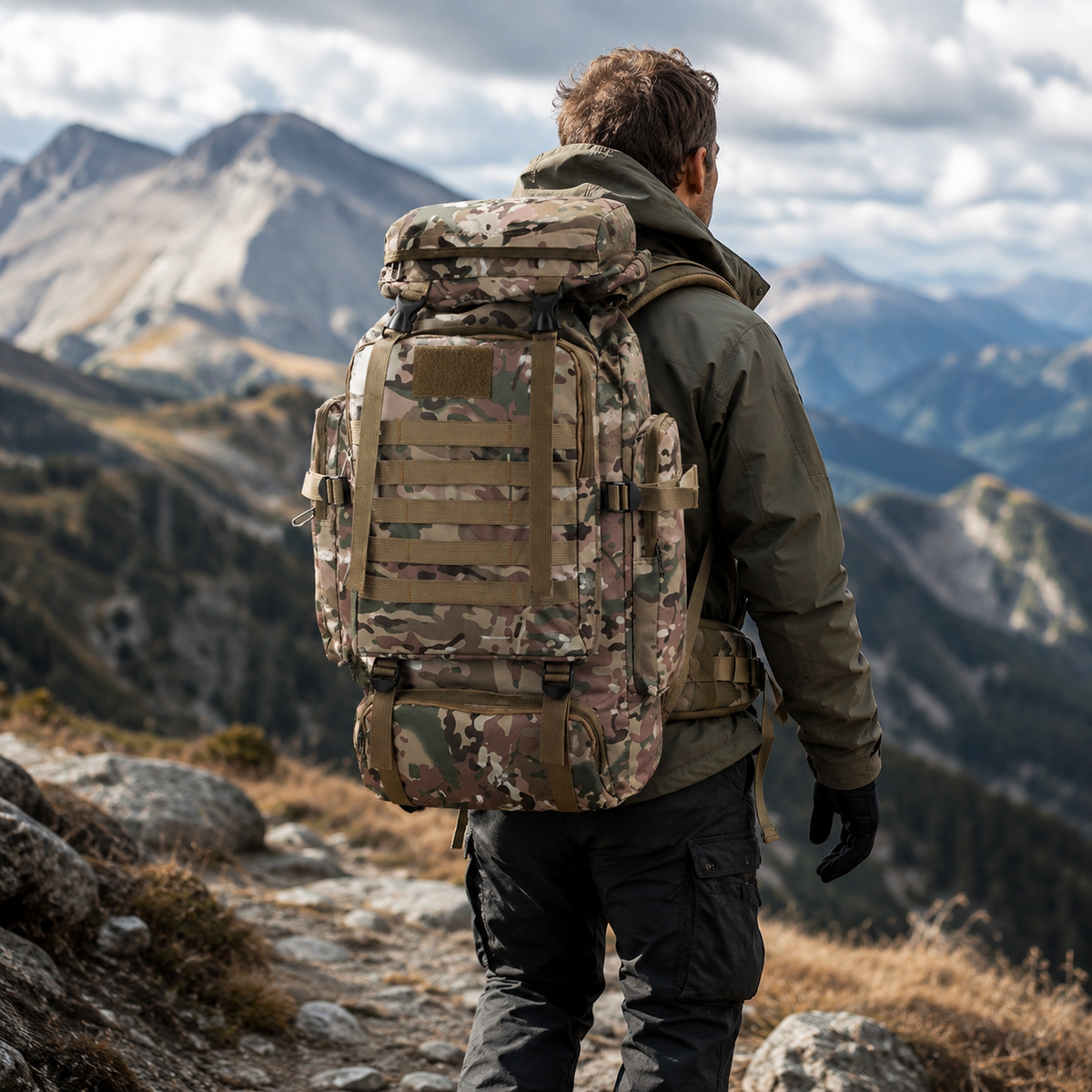 80 Liter Trekking Rugzak met MOLLE Systeem Waterdicht voor Backpackers Outdooravonturiers en Camping | Sulvida