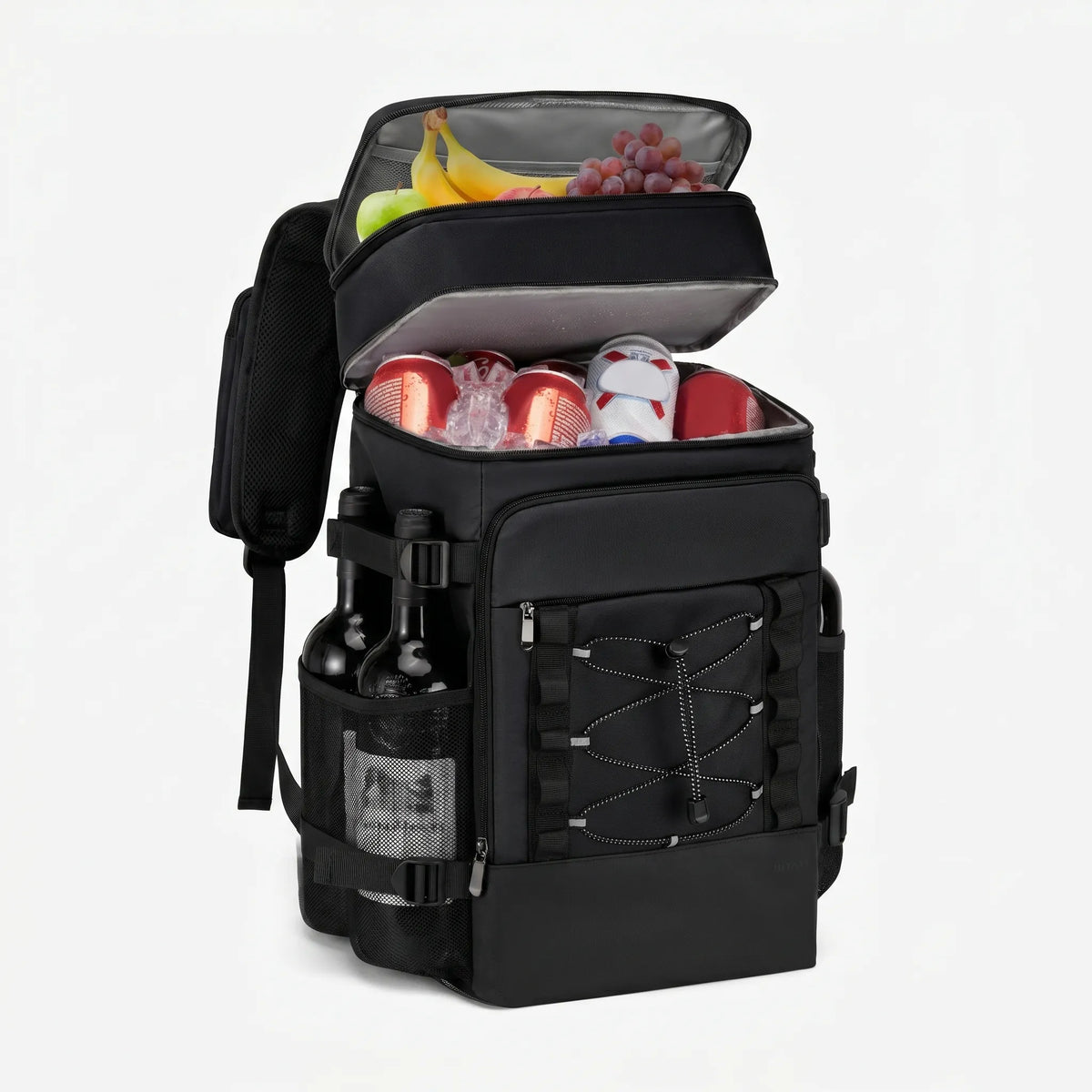Geïsoleerde Koeltas Rugzak Grijs 22×28×40cm Handsfree Picknick Outdoors Camping Lunchtas Tuin BBQ Strand | Sulvida