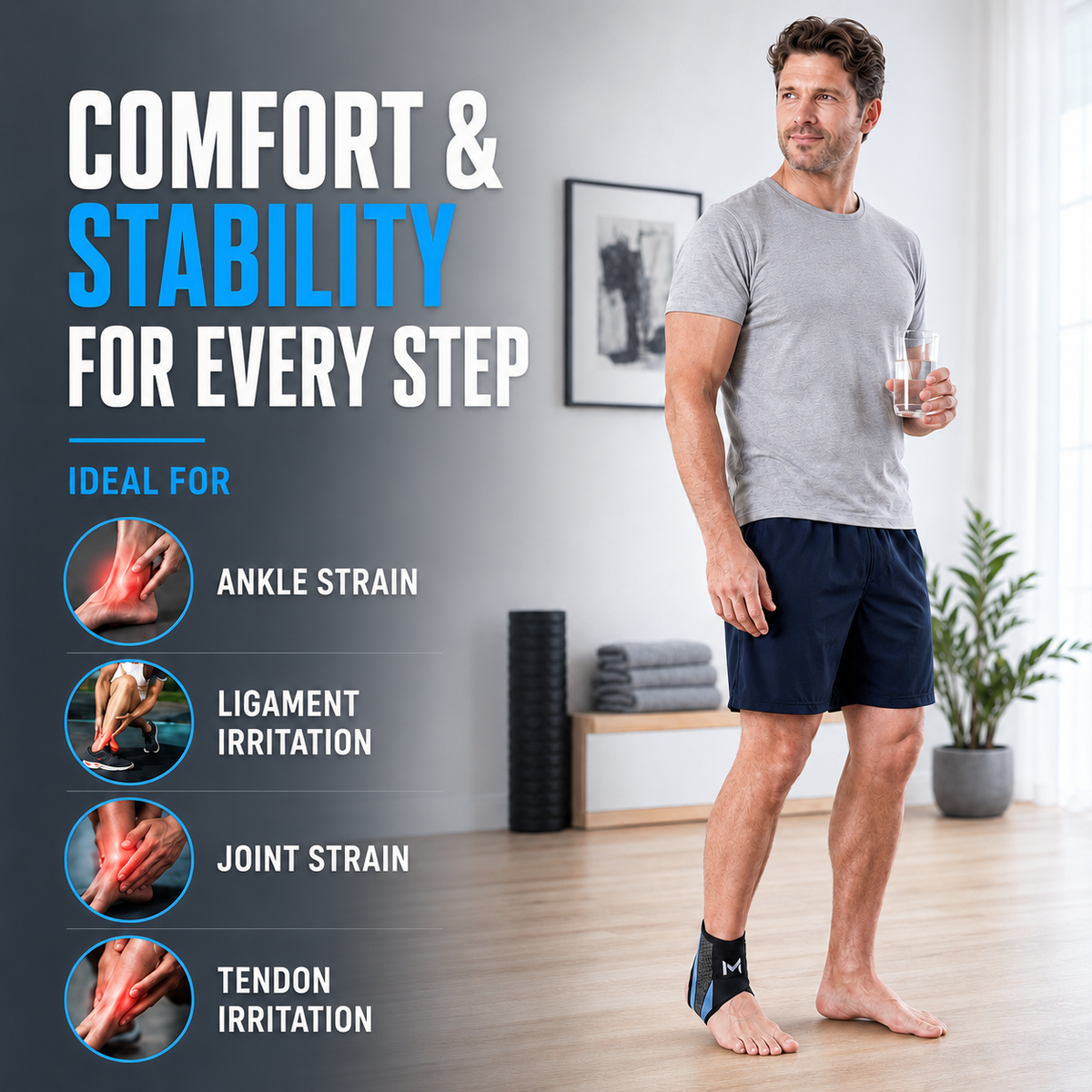 Compressie Enkelbrace Verstelbaar – Ademend Stabiliserend Steun Sleeve Voor Sport Wandelen & Herstel | Sulvida