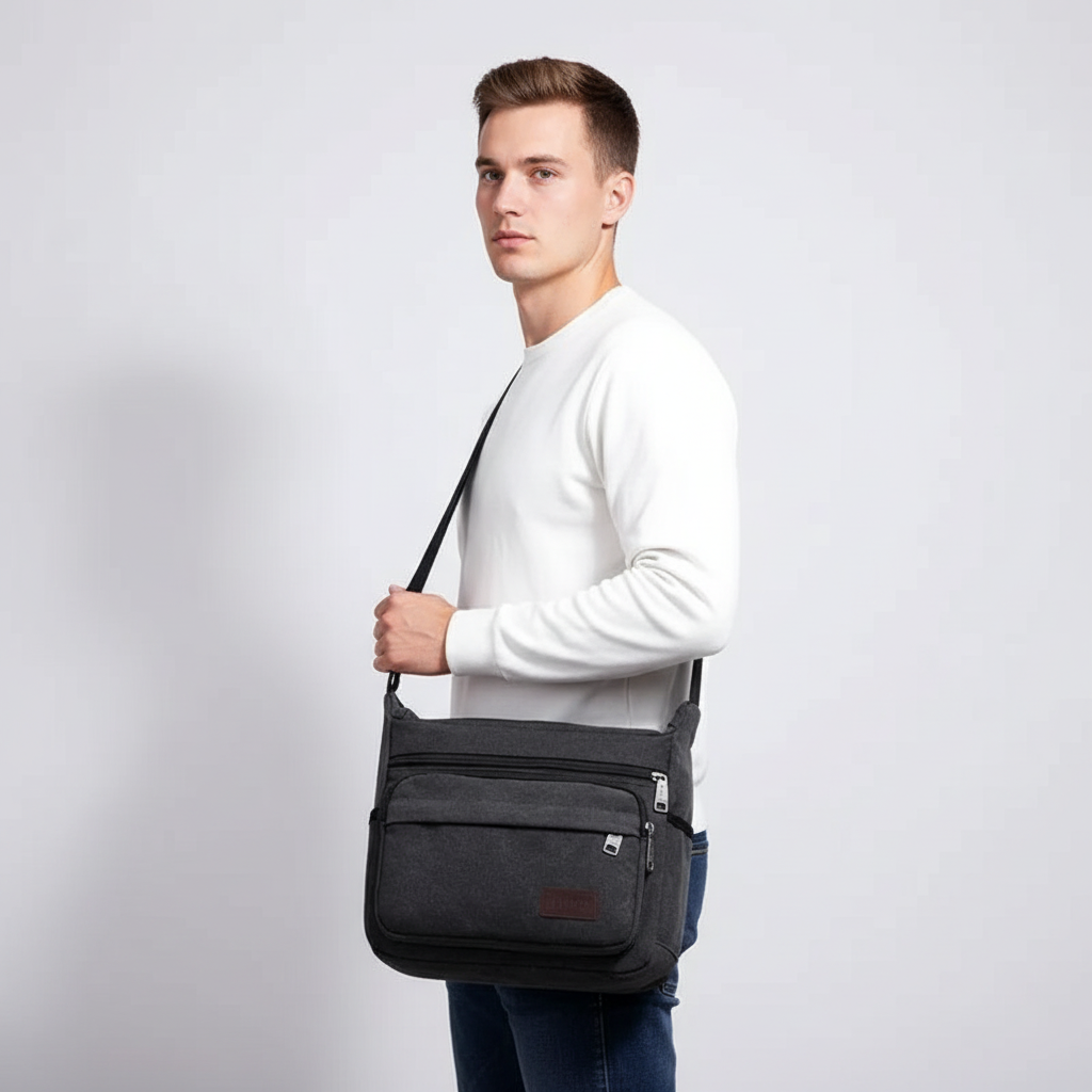 Canvas Crossbody Schoudertas – Vintage Messenger Bag Kanvas met Verstelbare Draagband voor Dagelijks Gebruik | Sulvida