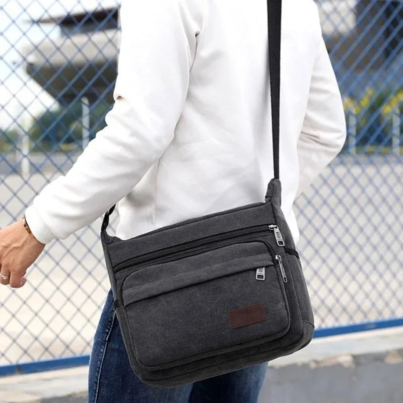 Canvas Crossbody Schoudertas – Vintage Messenger Bag Kanvas met Verstelbare Draagband voor Dagelijks Gebruik | Sulvida