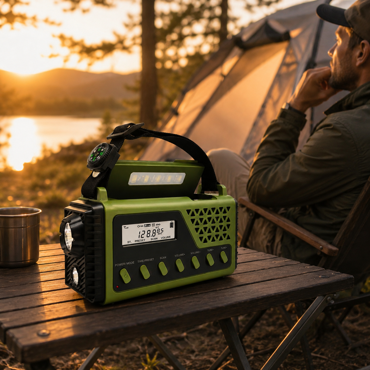 Handcrank Noodradio met Zonne-energie AM FM en Bluetooth Speaker voor Stroomuitval Camping Outdoor Wandelen | Sulvida
