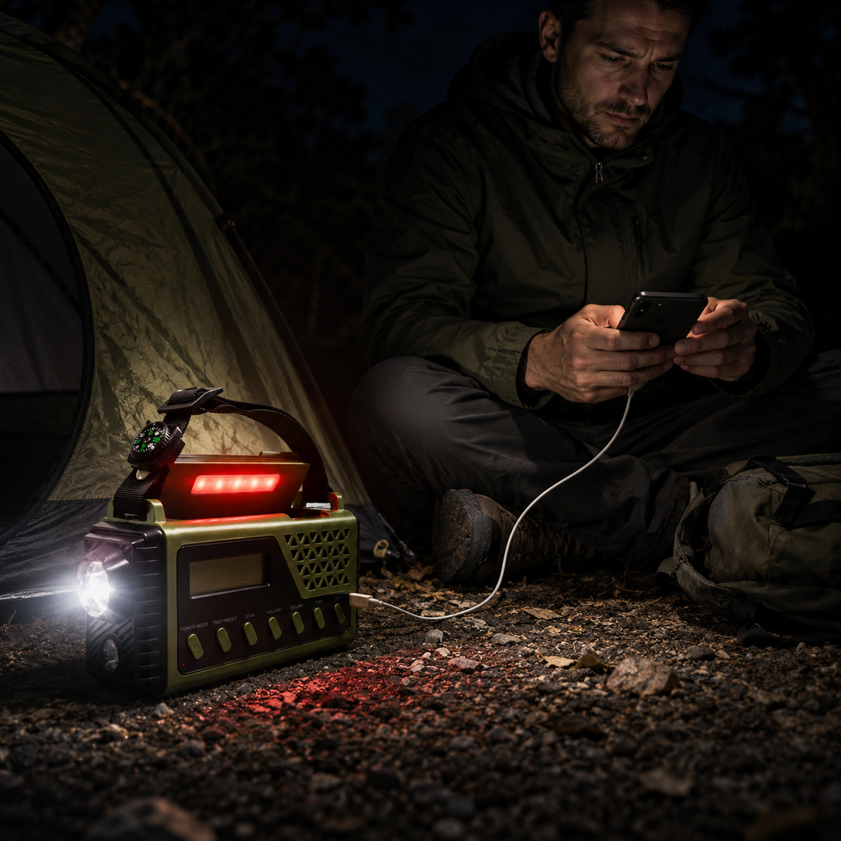 Handcrank Noodradio met Zonne-energie AM FM en Bluetooth Speaker voor Stroomuitval Camping Outdoor Wandelen | Sulvida