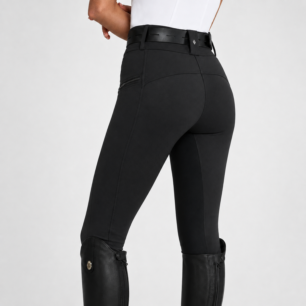 Rijbroek Dames Tweekleurig Stretch Ruiterbroek met Zadelpaneel Comfortabele Ruiterpantalon Paardrijden | Sulvida