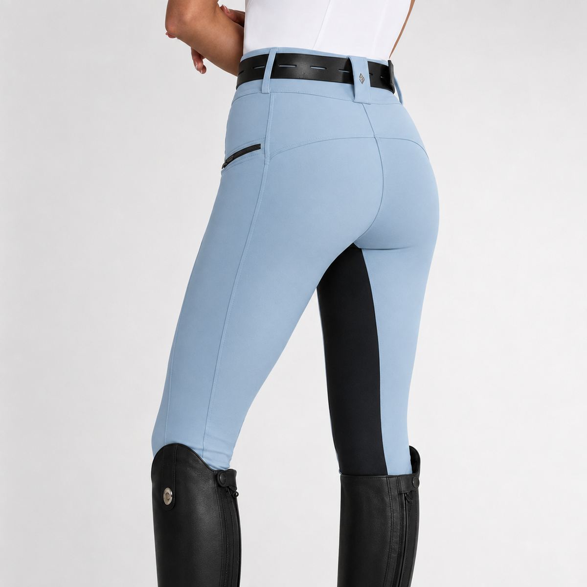 Rijbroek Dames Tweekleurig Stretch Ruiterbroek met Zadelpaneel Comfortabele Ruiterpantalon Paardrijden | Sulvida