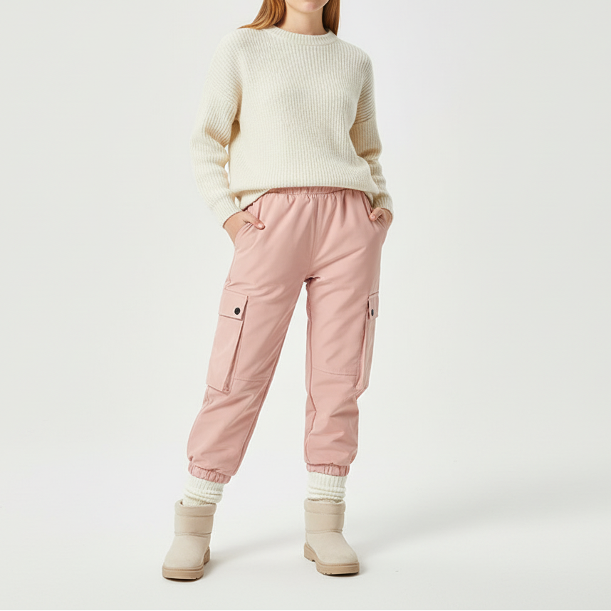 Gevoerde Winterbroek Kinderen Winddicht Warm Fleece Elastische Taille Outdoorbroek Ski Snowboard 3-10 Jaar | Sulvida