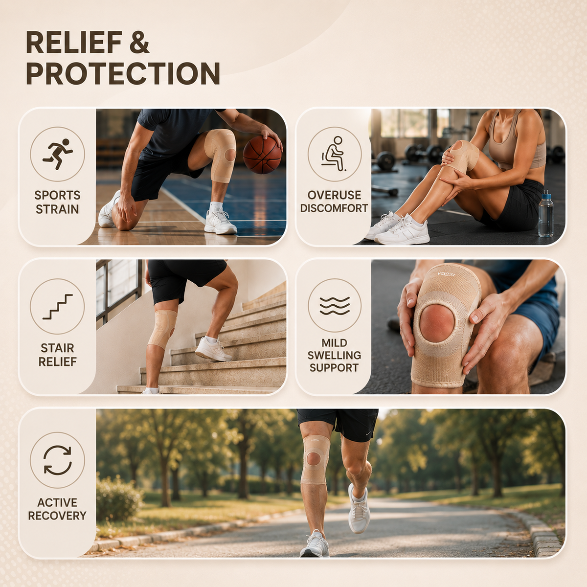 Knie Ondersteuning Brace Elastische Knit met Open Patella Design voor Maximale Stabiliteit Comfort en Bewegingsvrijheid | Sulvida