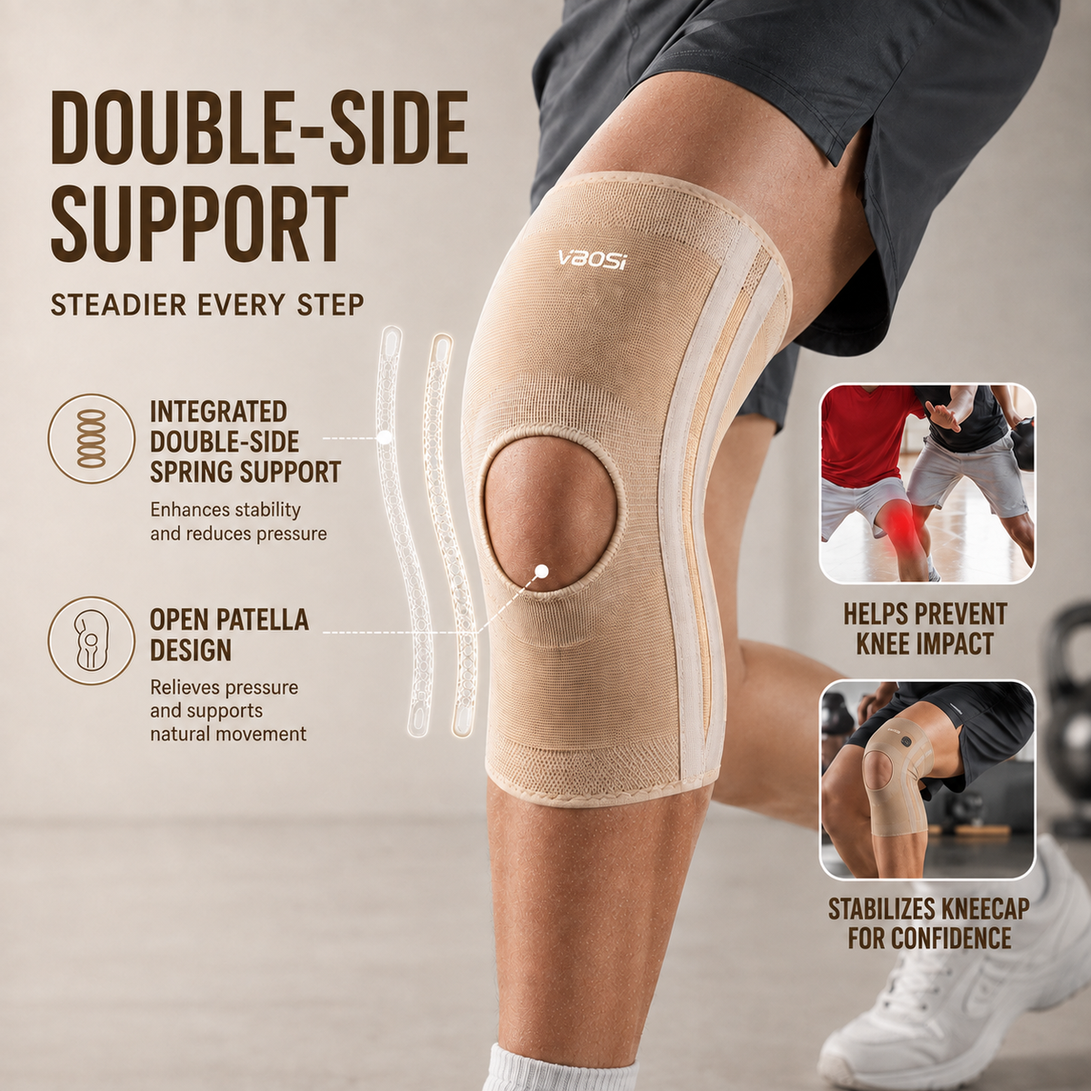 Knie Ondersteuning Brace Elastische Knit met Open Patella Design voor Maximale Stabiliteit Comfort en Bewegingsvrijheid | Sulvida