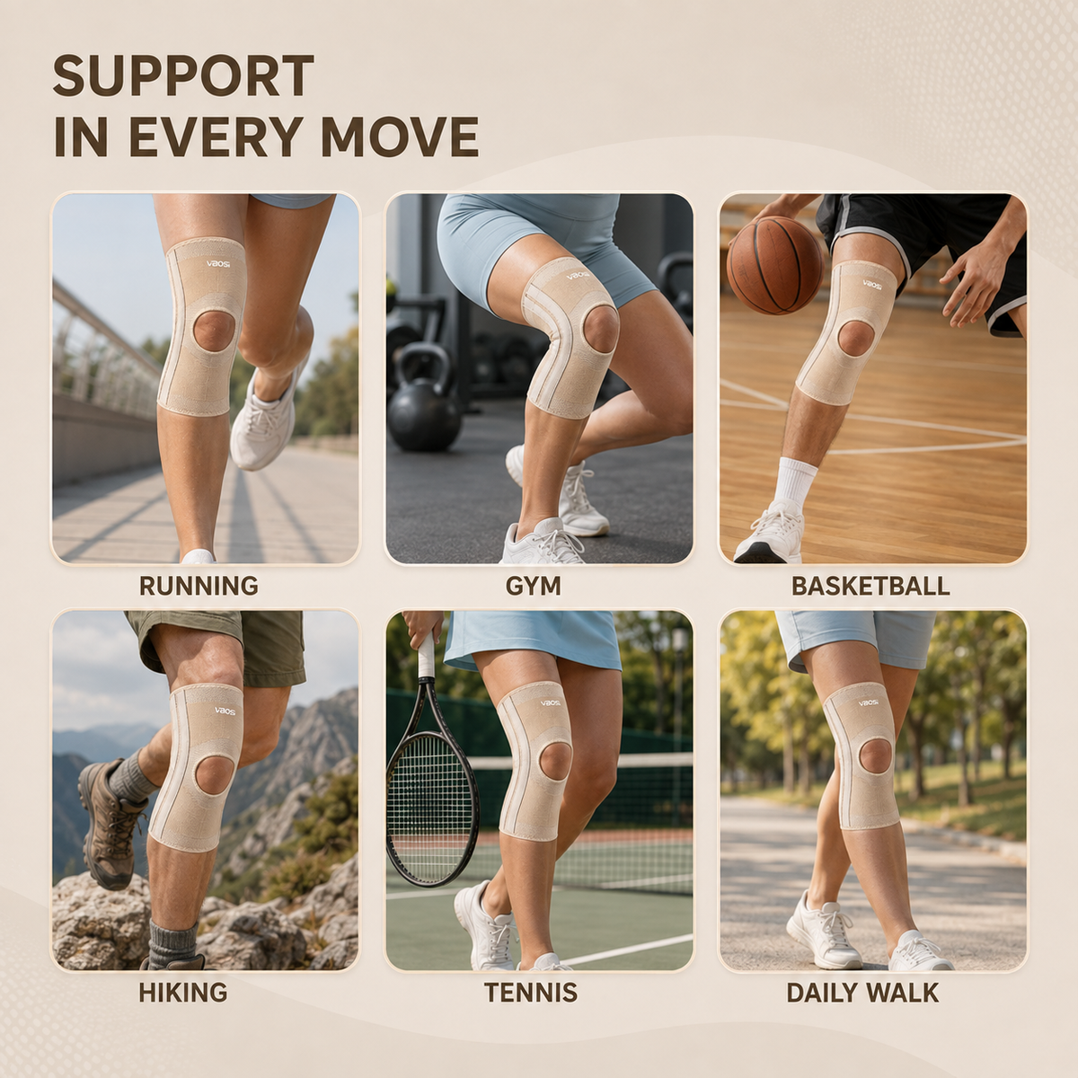 Knie Ondersteuning Brace Elastische Knit met Open Patella Design voor Maximale Stabiliteit Comfort en Bewegingsvrijheid | Sulvida