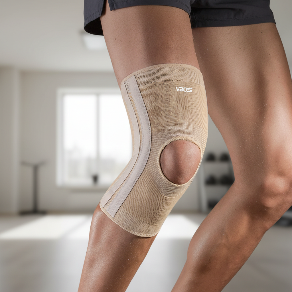 Knie Ondersteuning Brace Elastische Knit met Open Patella Design voor Maximale Stabiliteit Comfort en Bewegingsvrijheid | Sulvida