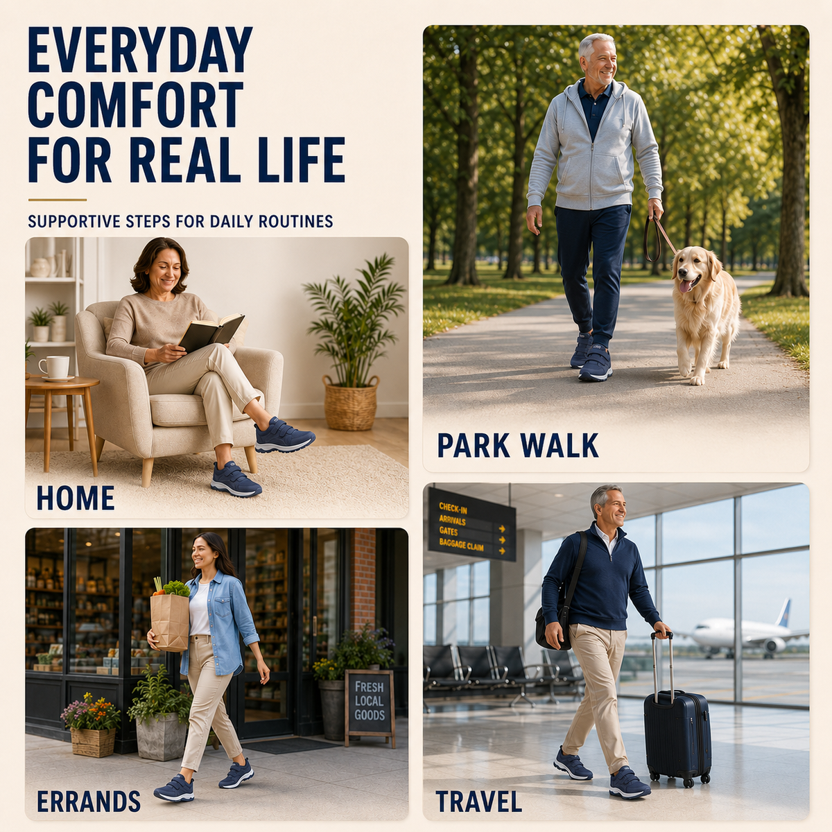 Orthopedische Wandelschoenen met Klittenband Extra Breed Comfortabel Dagelijks Lopen Verstelbaar Mesh | Sulvida