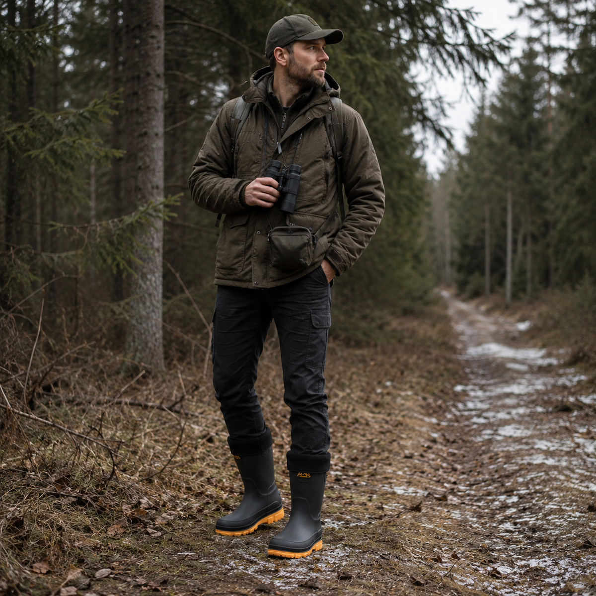Geïsoleerde Regenlaarzen Heren Waterdicht met Antislipzool Winterlaarzen Outdoor Werk Zwart Rood Geel | Sulvida