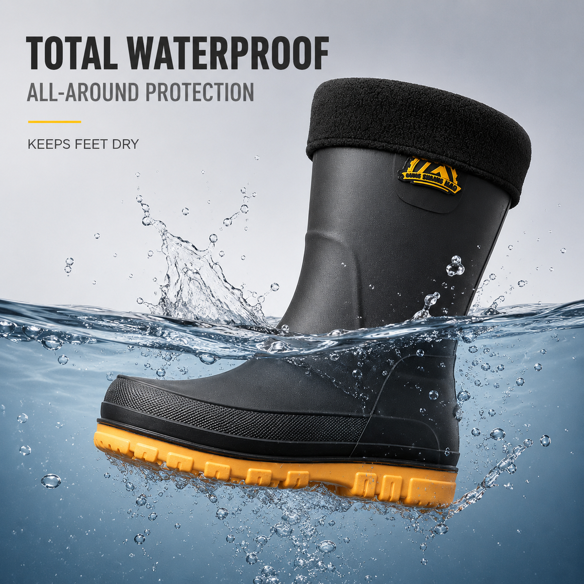 Geïsoleerde Regenlaarzen Heren Waterdicht met Antislipzool Winterlaarzen Outdoor Werk Zwart Rood Geel | Sulvida