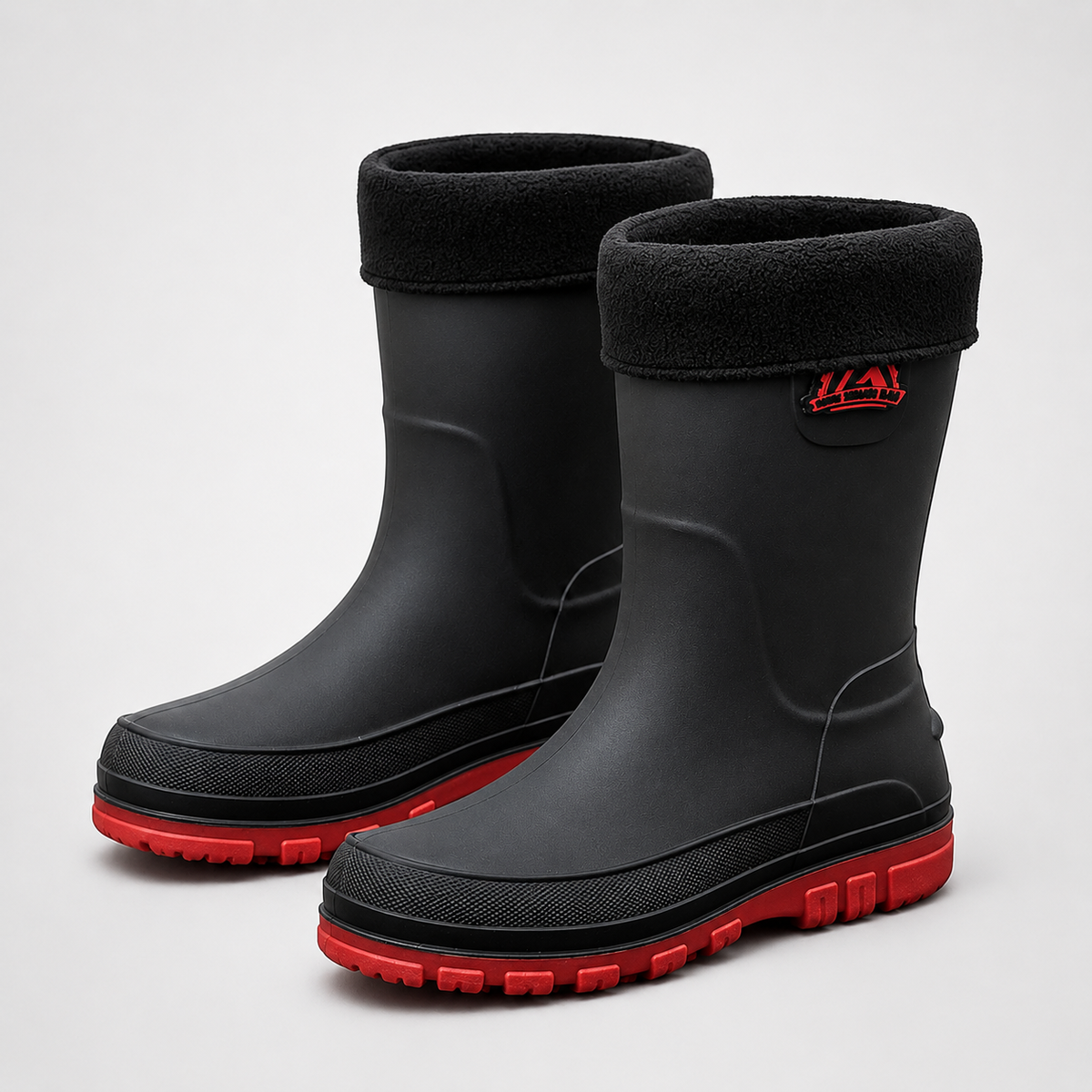 Geïsoleerde Regenlaarzen Heren Waterdicht met Antislipzool Winterlaarzen Outdoor Werk Zwart Rood Geel | Sulvida