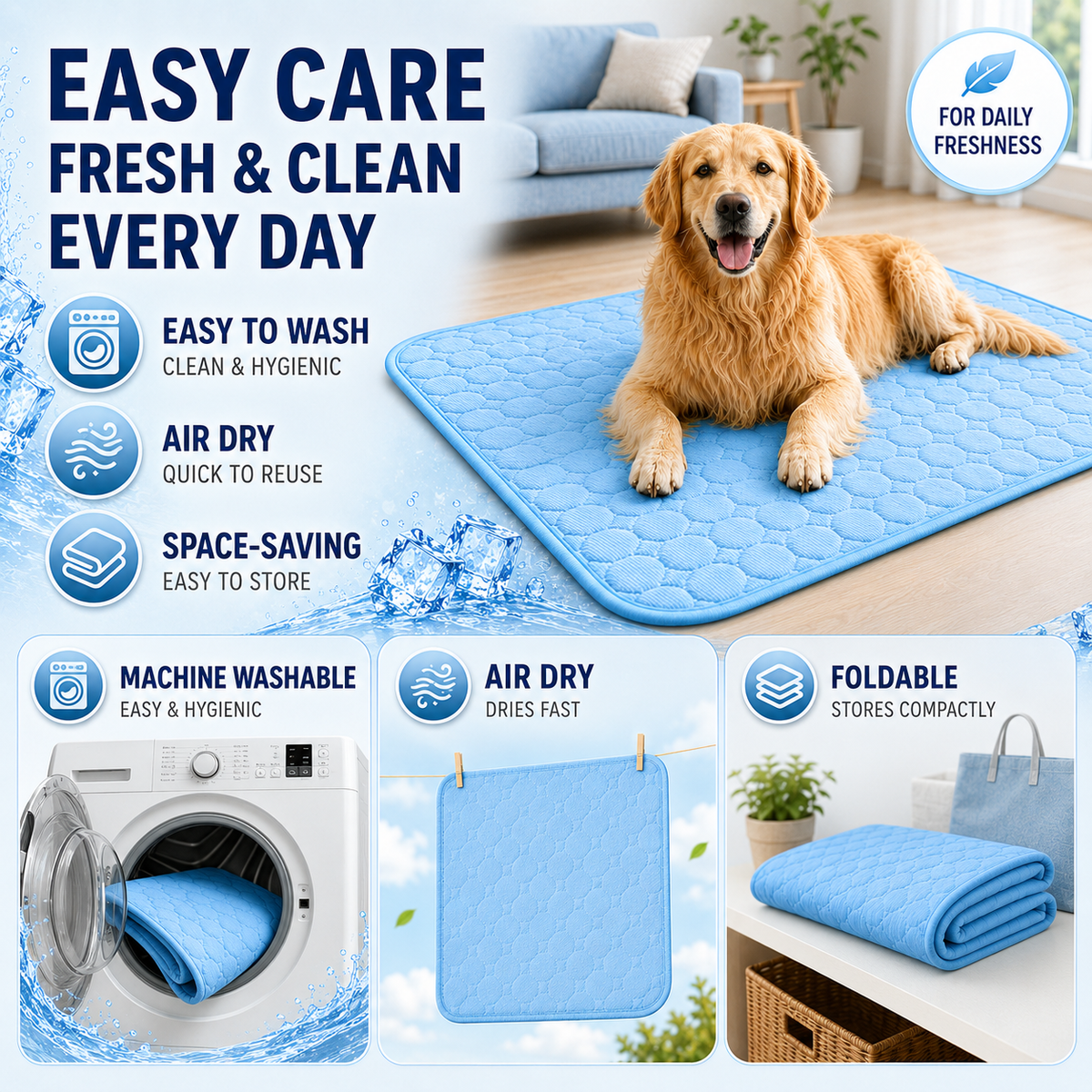 Koelmat voor Huisdieren Wasbaar Verkoelend Hondenmat Kattenmat Zomer Koeling Hond Kat XS S M L XL XXL | Sulvida