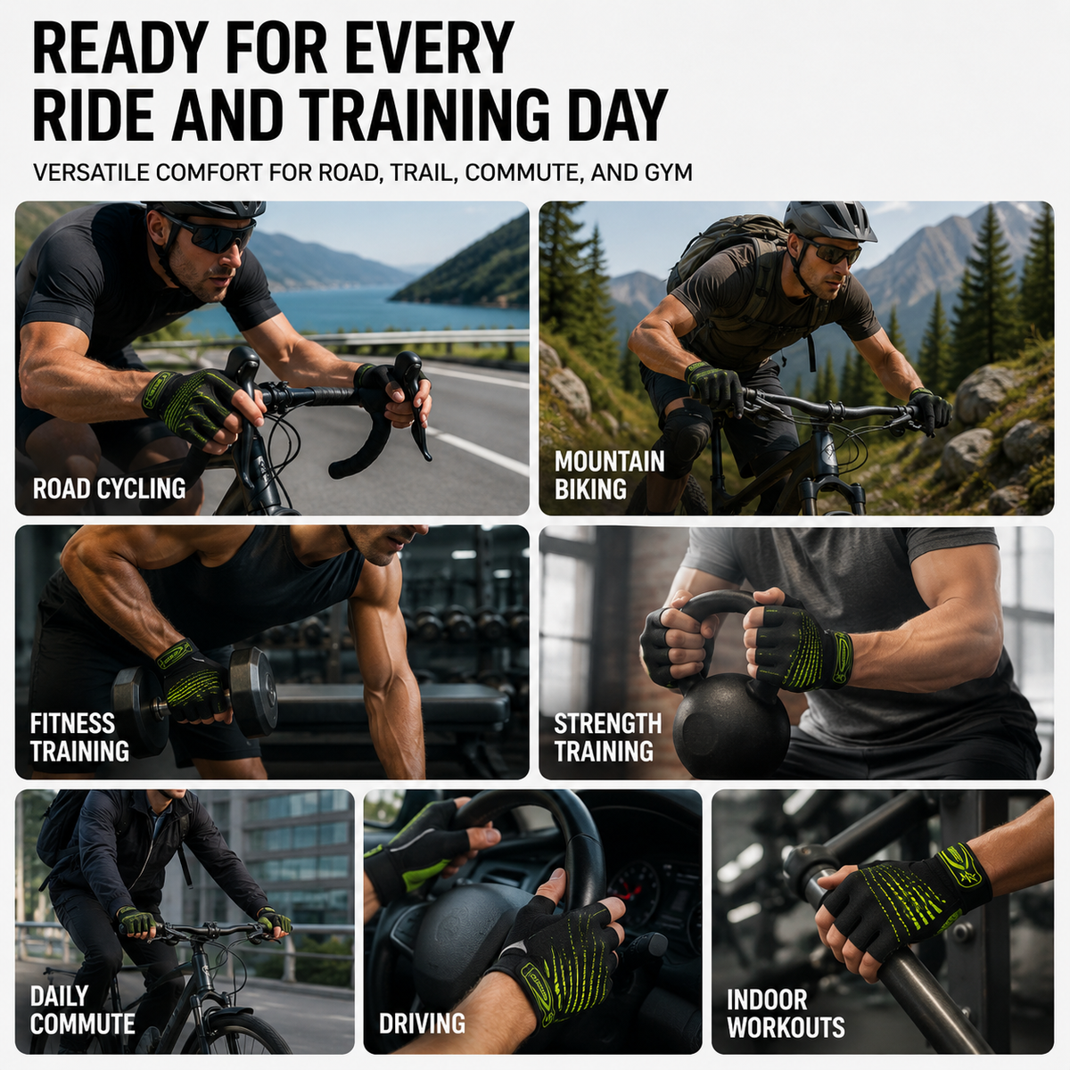 Fietshandschoenen Half-Finger met Gel Padding Ademend Antislip – Comfortabele Sporthandschoenen Fietsen | Sulvida