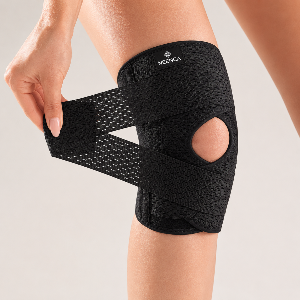 Verstelbare Kniebrace met Zijstabilisatoren Geventileerde Mesh Kniesteun Ademend voor Sport en Herstel | Sulvida