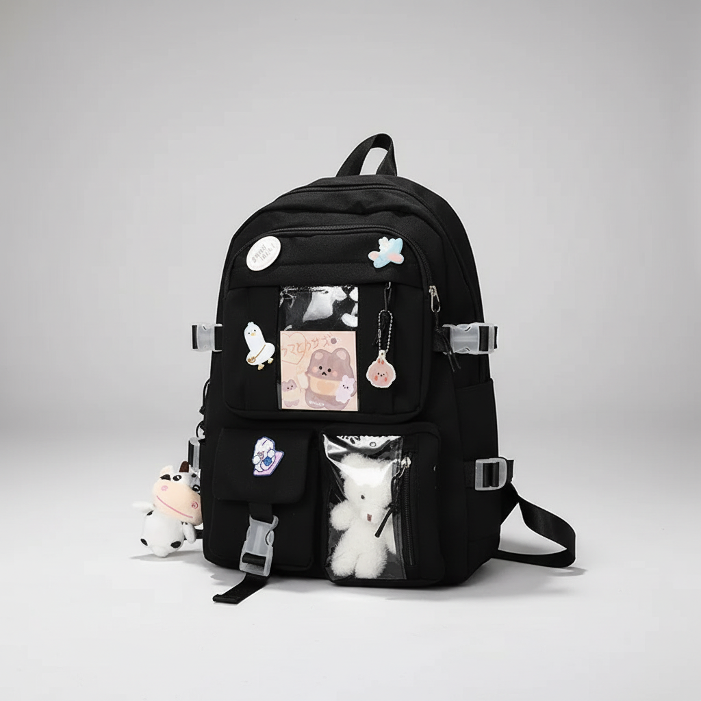 Studentenrugzak 20-35L Preppy Stijl Schooltas Laptopvak Roze Beige Zwart Blauw Groen Paars Dagelijks Gebruik | Sulvida