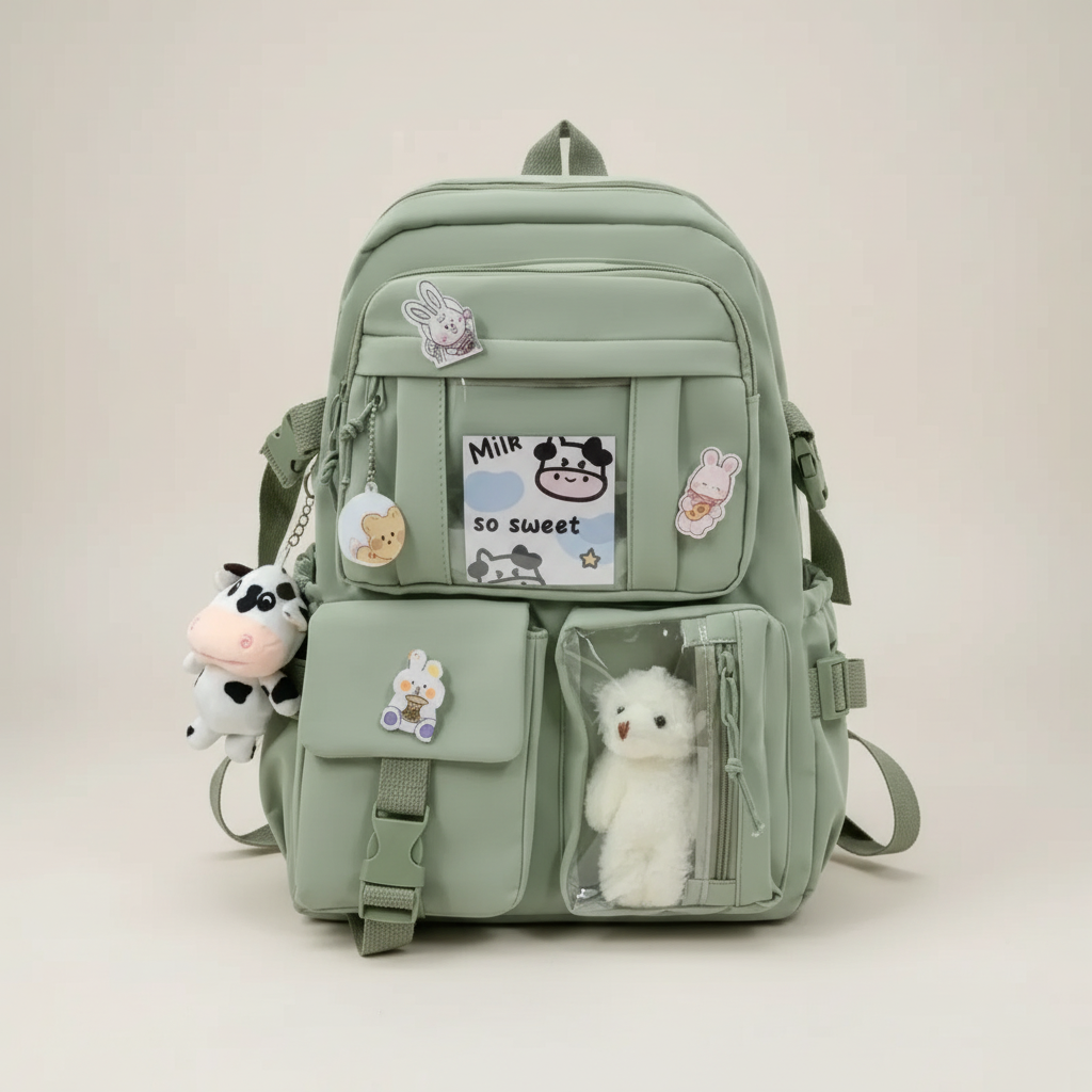 Studentenrugzak 20-35L Preppy Stijl Schooltas Laptopvak Roze Beige Zwart Blauw Groen Paars Dagelijks Gebruik | Sulvida