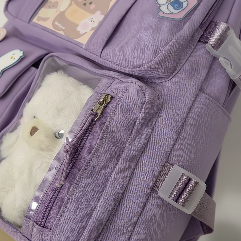 Studentenrugzak 20-35L Preppy Stijl Schooltas Laptopvak Roze Beige Zwart Blauw Groen Paars Dagelijks Gebruik | Sulvida