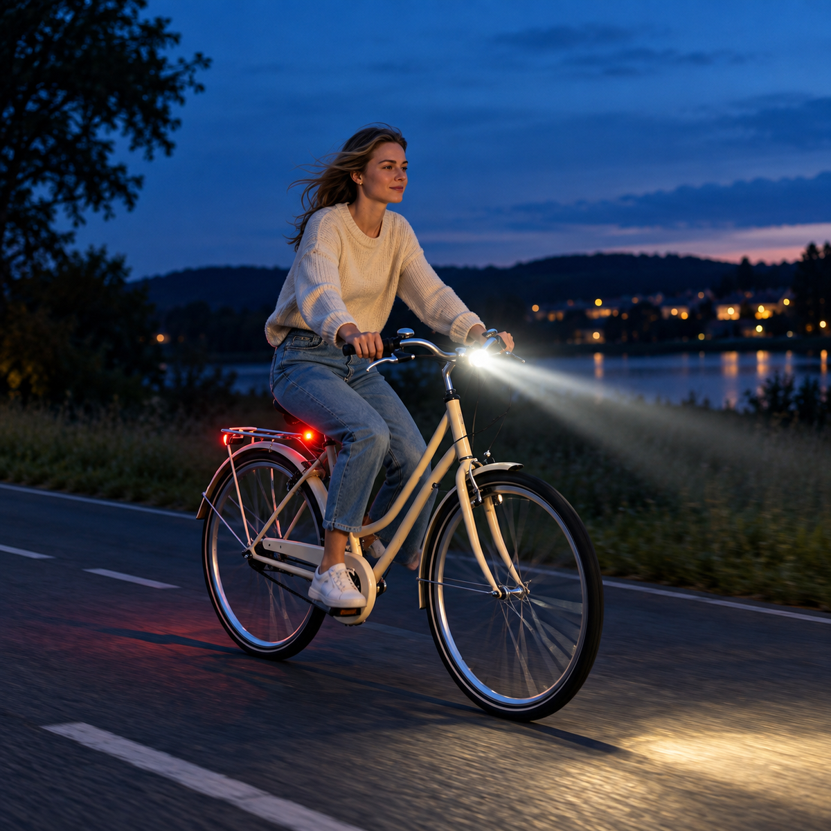 Oplaadbare LED-Fietslamp met Lichtsensor en Verstelbare Bundel voor Veilig Fietsen Overdag en 's Nachts | Sulvida