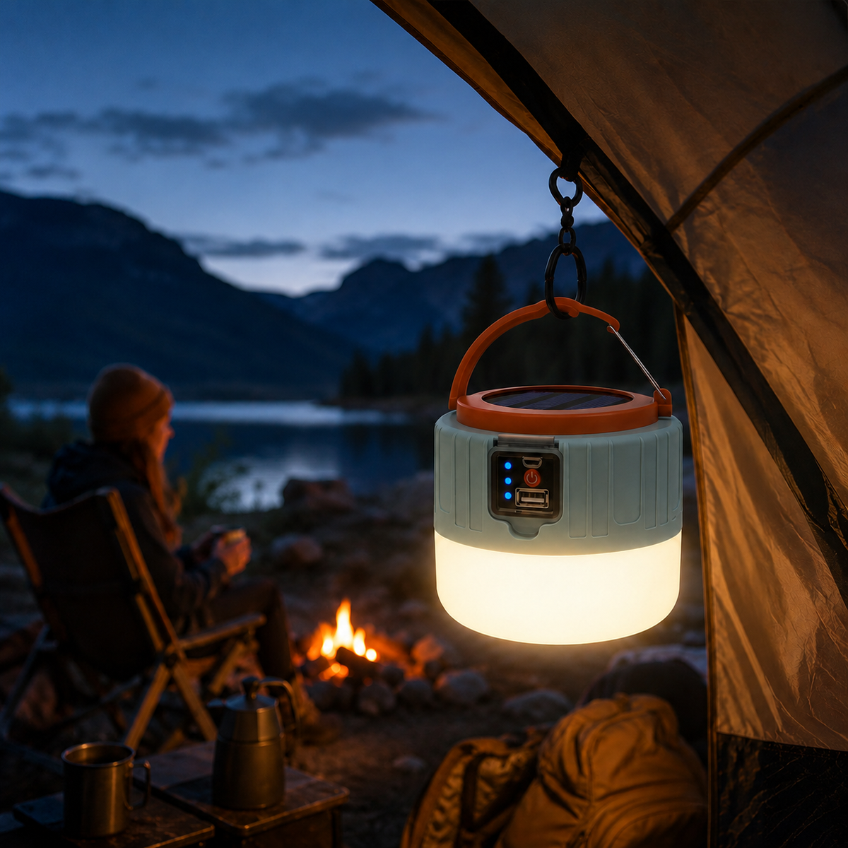 Draagbare LED-Lantaarn met Zonnelaadpaneel en USB-Oplaadoptie voor Camping Noodsituaties Wandelen Outdoor | Sulvida