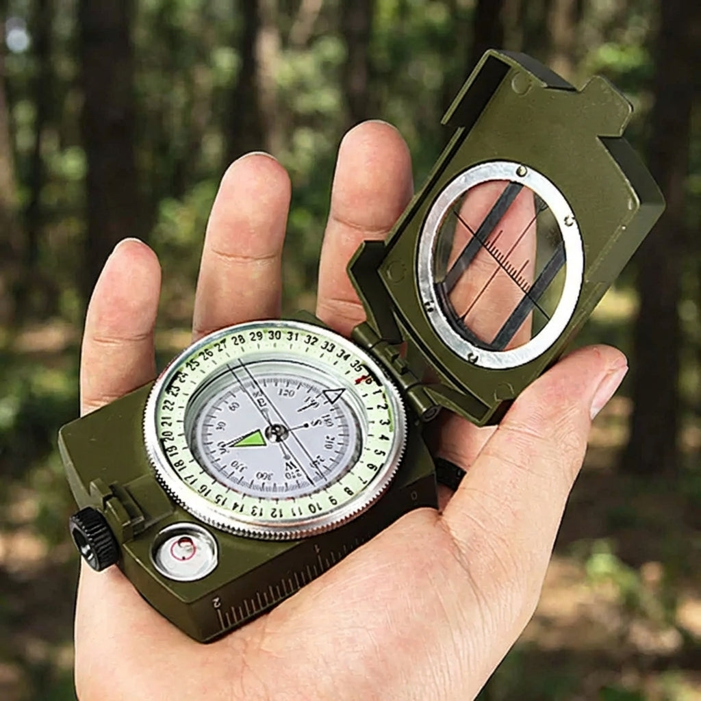 Opvouwbaar Viziercompas Lensatic Kompas met Waterpas Meetfunctie Landmeten Orientatie Outdoor Navigatie | Sulvida