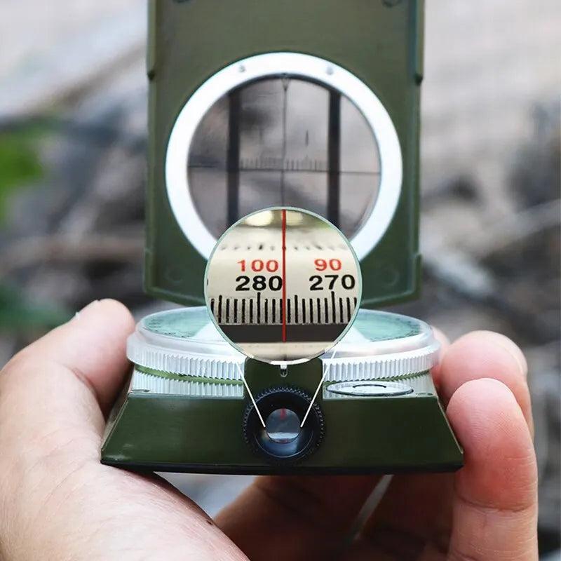 Opvouwbaar Viziercompas Lensatic Kompas met Waterpas Meetfunctie Landmeten Orientatie Outdoor Navigatie | Sulvida