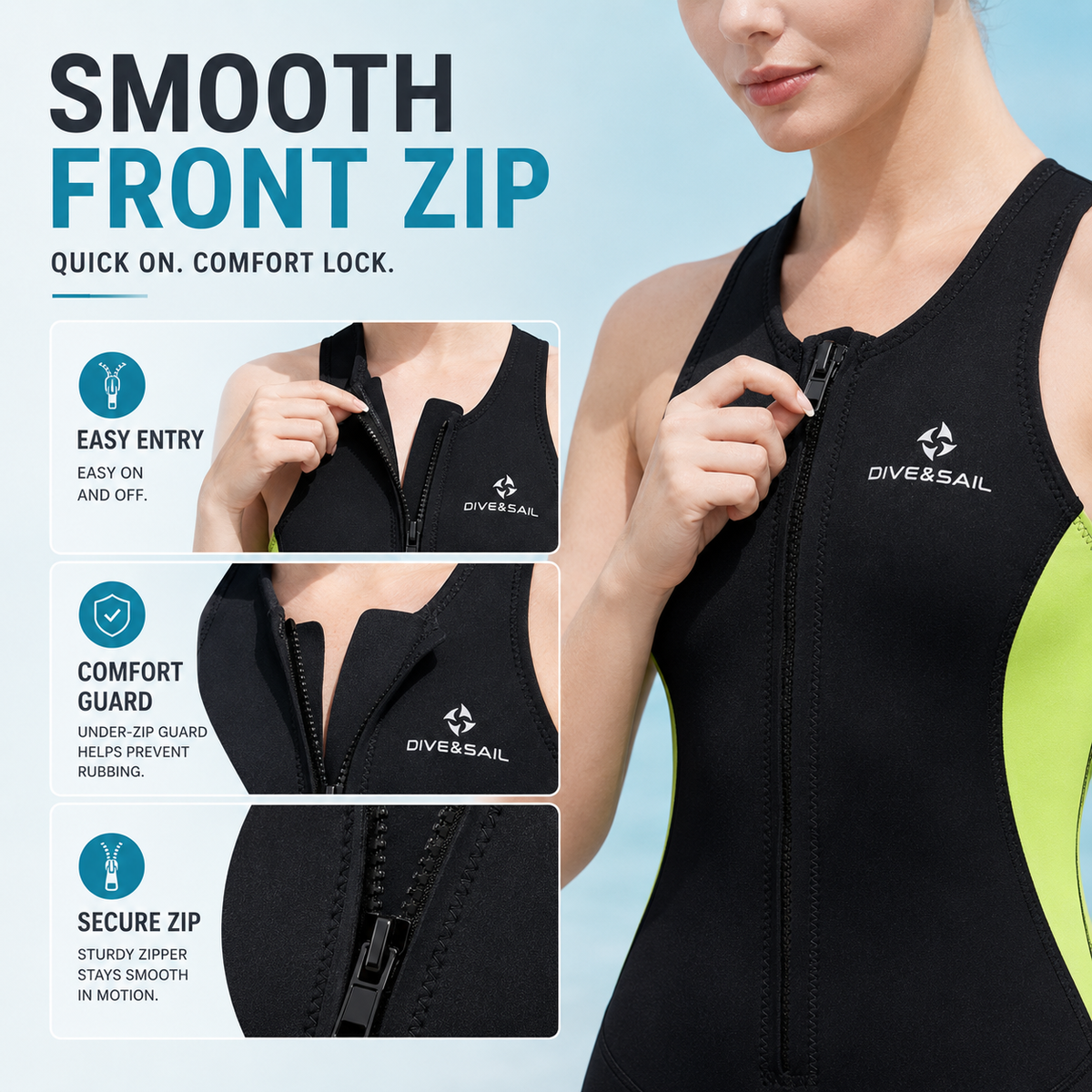Mouwloos Shorty Wetsuit 2mm Neopreen Zwemmen Surfen Snorkelen Watersport Temperatuurregeling Flexibel | Sulvida