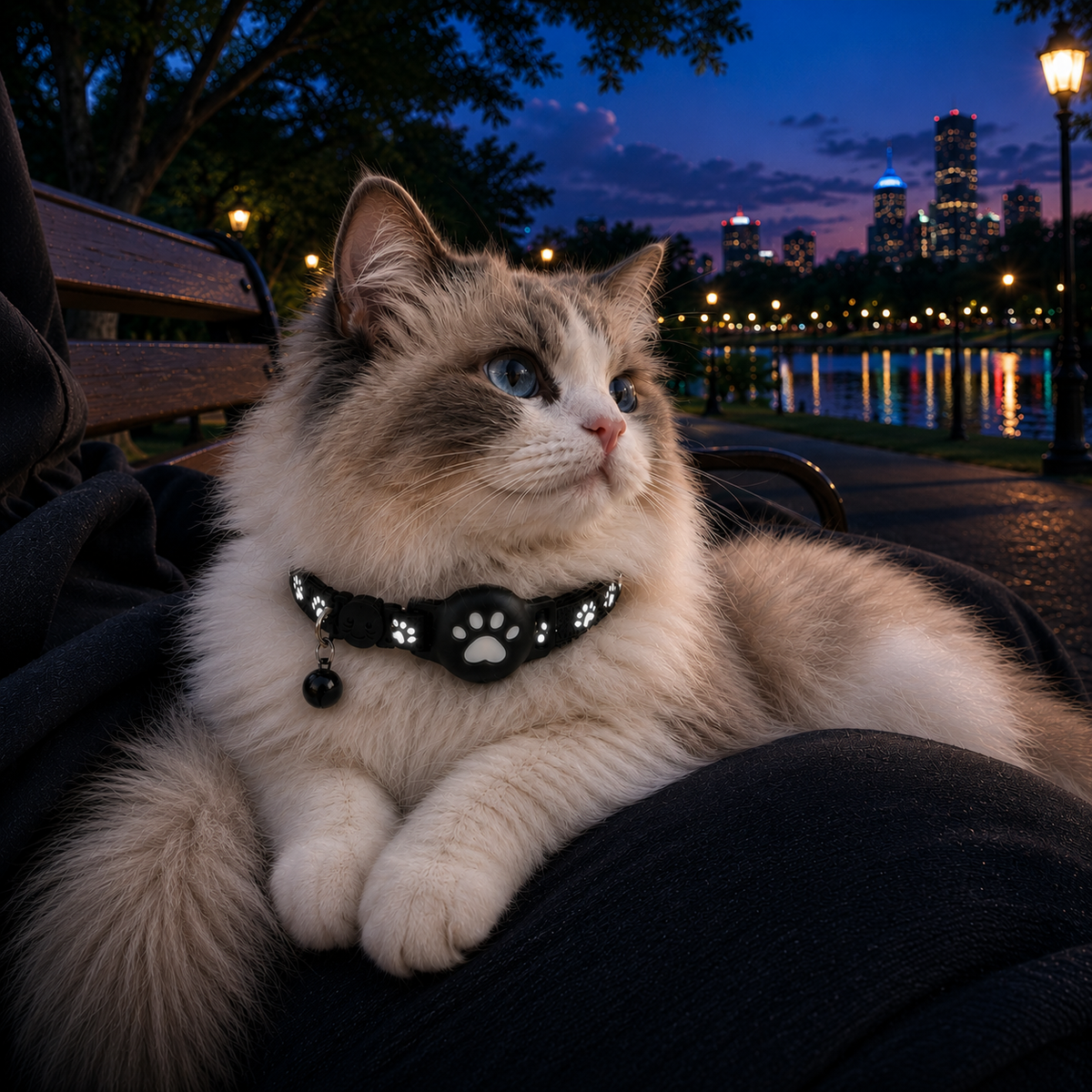 Verstelbare GPS-halsband voor Katten en Honden Locatietracking Reflecterende Pootafdrukken Huisdier Veiligheid | Sulvida