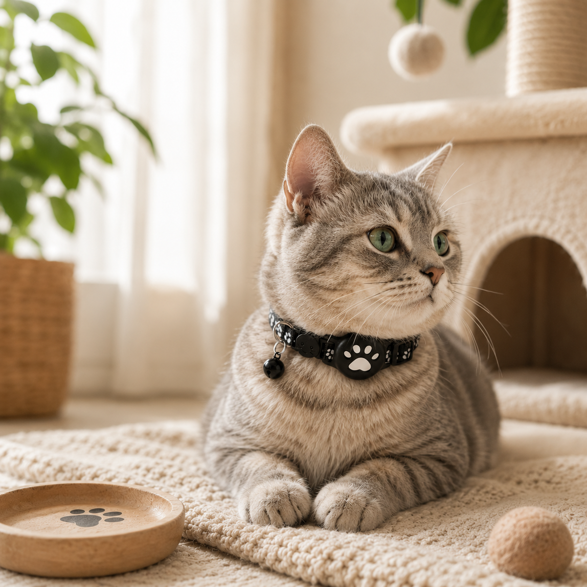 Verstelbare GPS-halsband voor Katten en Honden Locatietracking Reflecterende Pootafdrukken Huisdier Veiligheid | Sulvida