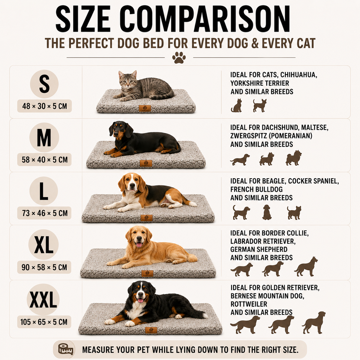 Orthopedische Hondenmat Plat Schuimmatras Wasbare Hoes Antislip Basis Comfortabel Huisdierenbed Hond | Sulvida