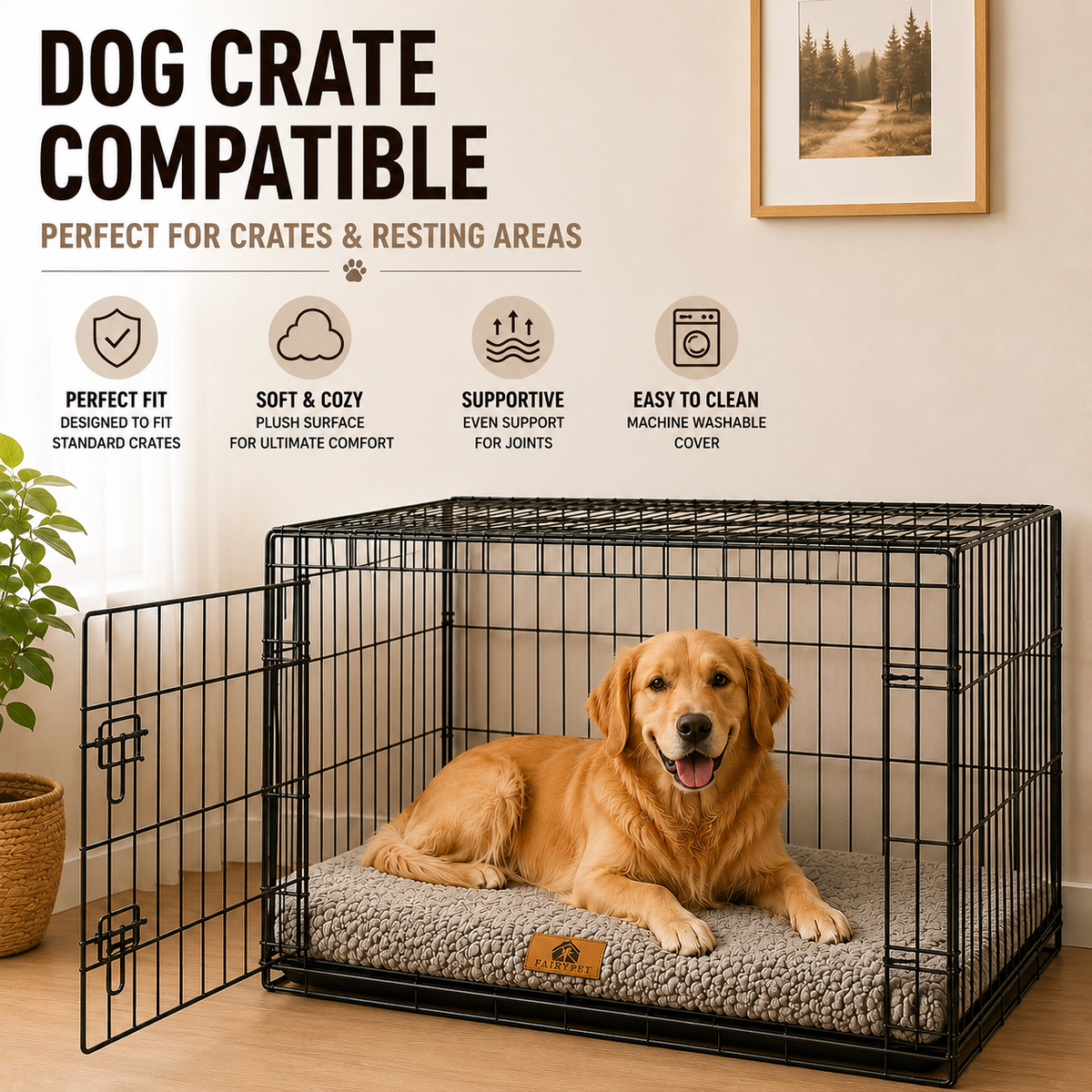 Orthopedische Hondenmat Plat Schuimmatras Wasbare Hoes Antislip Basis Comfortabel Huisdierenbed Hond | Sulvida
