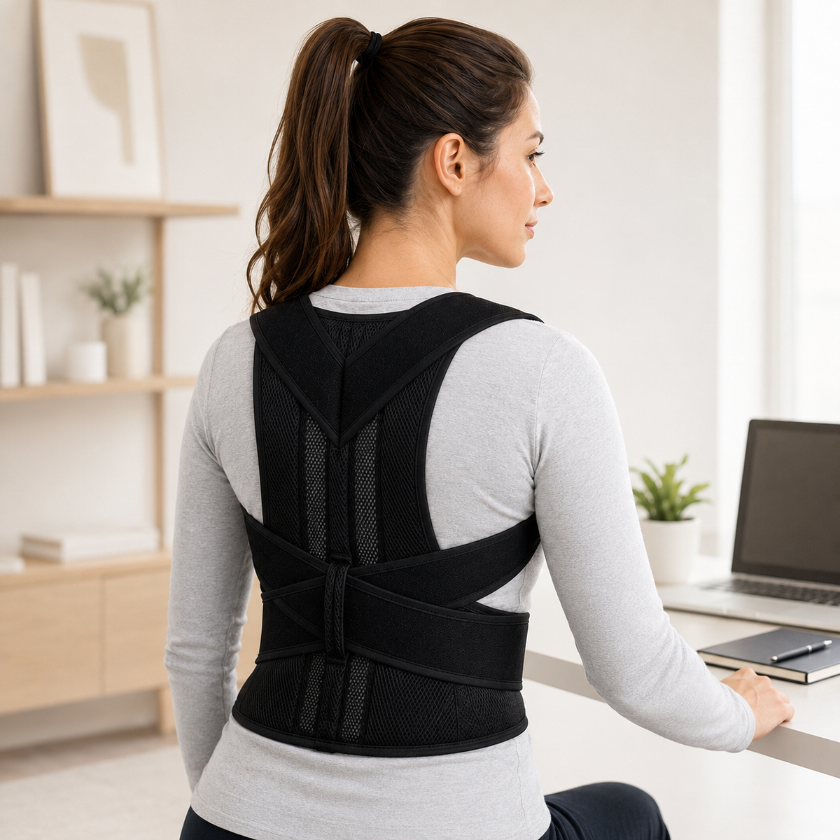 Verstelbare Houdingsbrace Unisex voor Rugondersteuning Schoudercorrectie Ademend Postuur Verbeteren Comfort | Sulvida