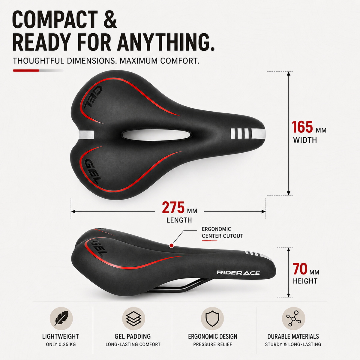 Ergonomisch Fietszadel Time Trial Design voor Wielersport Racefiets Mountainbike Triathlon Comfortabel Zadel | Sulvida