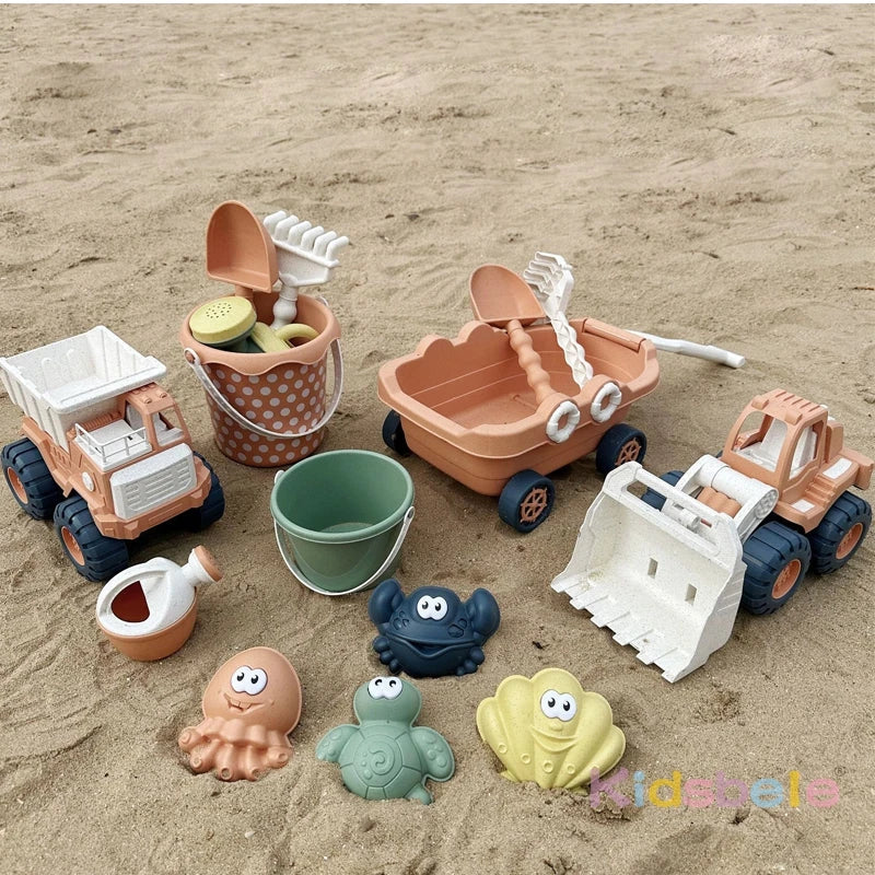 Strandspeelgoed Set Meerkleurig Duurzaam Zand Emmer Vormen Boot Schep Krab Schildpad Zee Zomer Buiten Spelen | Sulvida