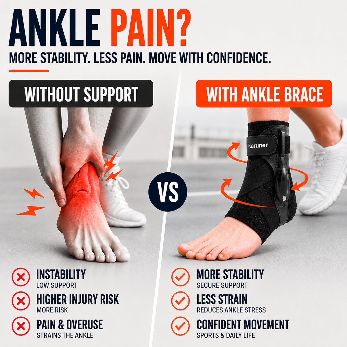 Ankle Stabiliser Enkel Bandage Sportondersteuning Gewrichtsstabiliteit Bandagering Compressie Enkel Bescherming | Sulvida