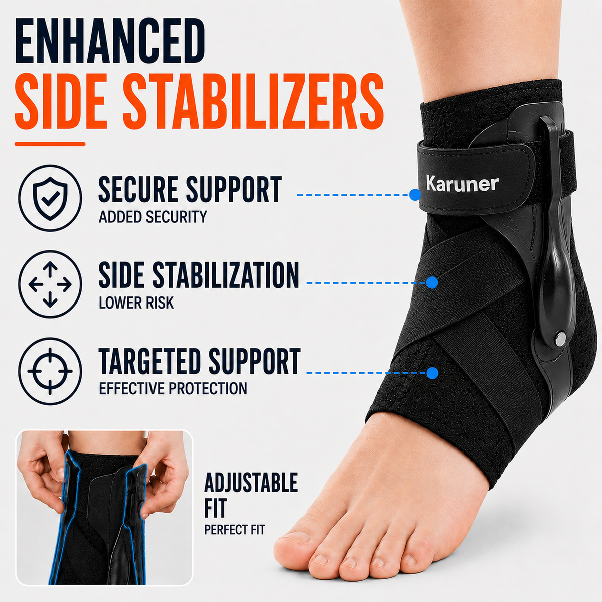 Ankle Stabiliser Enkel Bandage Sportondersteuning Gewrichtsstabiliteit Bandagering Compressie Enkel Bescherming | Sulvida