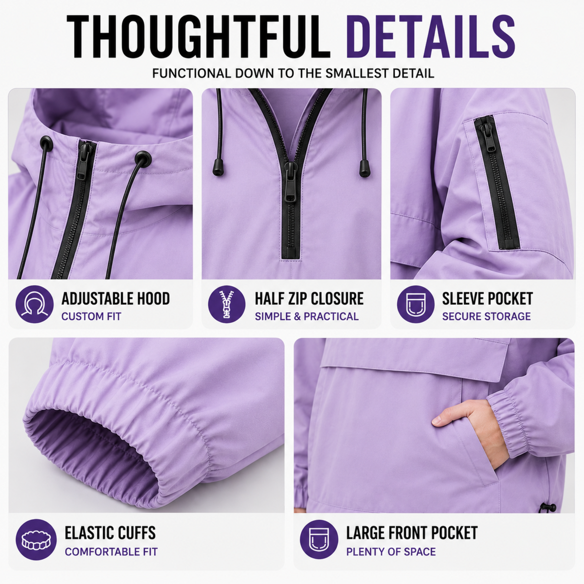 Winterjas Dames Heren Waterdicht Winddicht Warme Parka met Capuchon Outdoor Winterkleding Zwart Grijs Roze | Sulvida
