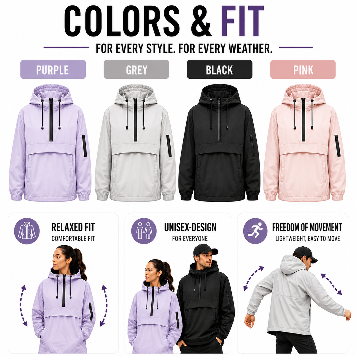 Winterjas Dames Heren Waterdicht Winddicht Warme Parka met Capuchon Outdoor Winterkleding Zwart Grijs Roze | Sulvida