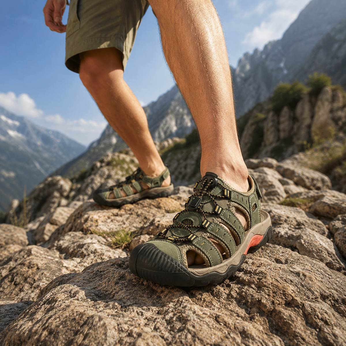 Ademende Wandelsandalen Open Teen voor Heren – Lichtgewicht Outdoor Hiking Schoenen Waterdicht Zomer | Sulvida