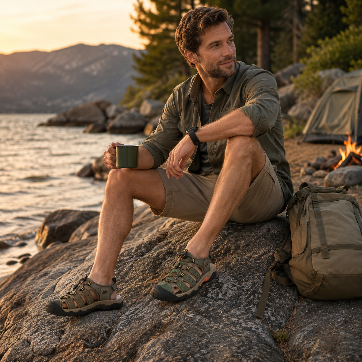 Ademende Wandelsandalen Open Teen voor Heren – Lichtgewicht Outdoor Hiking Schoenen Waterdicht Zomer | Sulvida