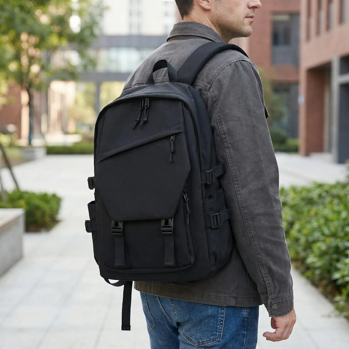 Urbtrex Grote Rugzak Effen Kleur voor Laptop 15 inch Werk Reizen School met Verstelbare Schouderbanden | Sulvida