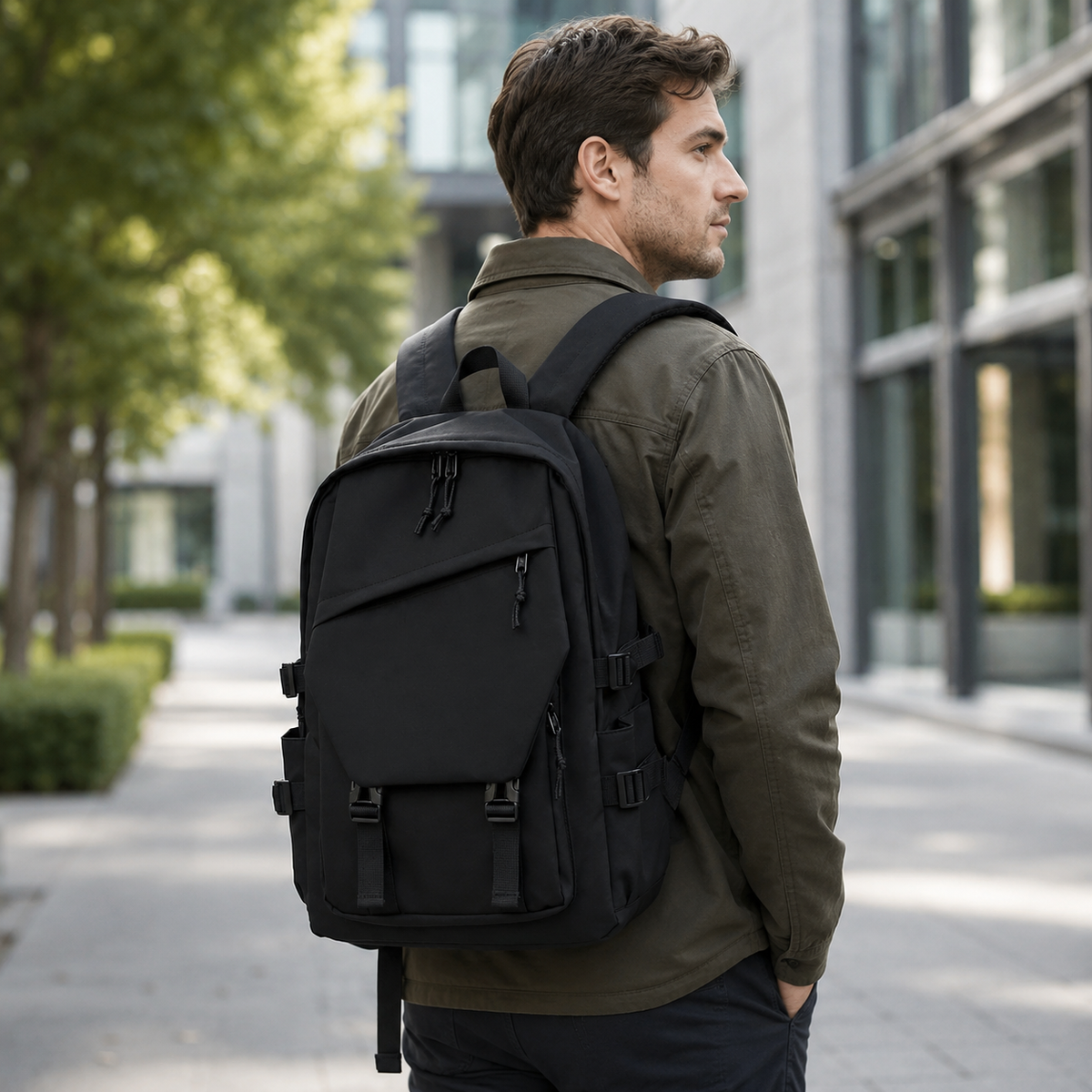 Urbtrex Grote Rugzak Effen Kleur voor Laptop 15 inch Werk Reizen School met Verstelbare Schouderbanden | Sulvida