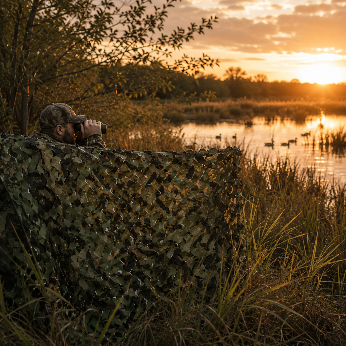 Camouflage Schaduwnet Groot Nylon Mesh Afschermingsrol Zonwering Tuin Buiten Terras Balkon 1,5 x 10 meter | Sulvida