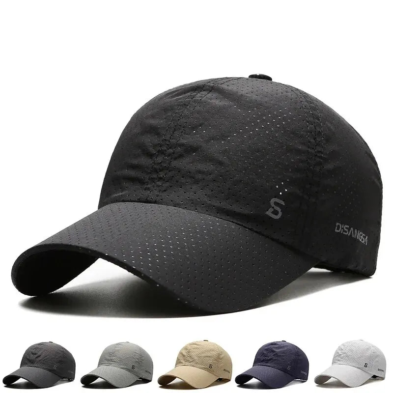 Geperforeerde Baseball Cap Lichtgewicht Ventilerend voor Actief Gebruik Sport en Outdoor Zwart Grijs Wit | Sulvida