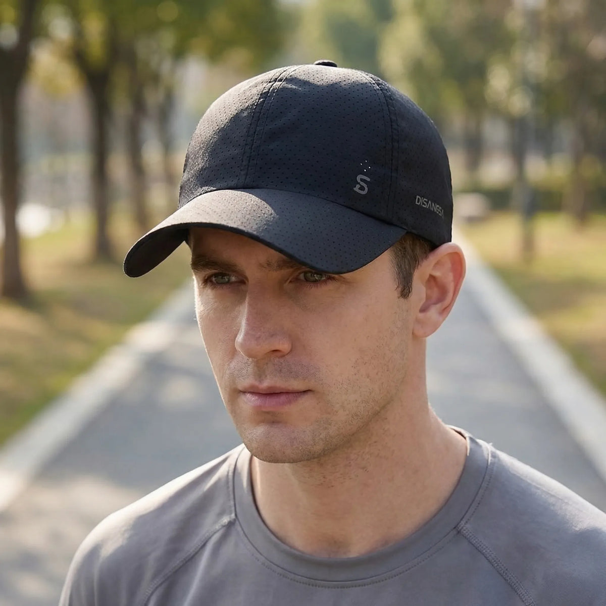 Geperforeerde Baseball Cap Lichtgewicht Ventilerend voor Actief Gebruik Sport en Outdoor Zwart Grijs Wit | Sulvida