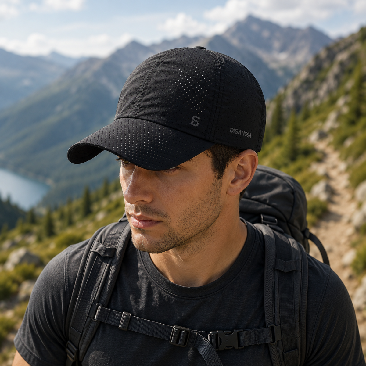 Geperforeerde Baseball Cap Lichtgewicht Ventilerend voor Actief Gebruik Sport en Outdoor Zwart Grijs Wit | Sulvida