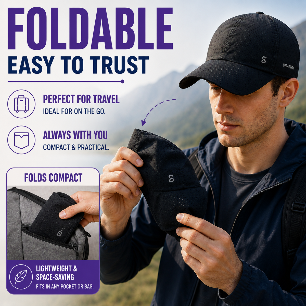 Geperforeerde Baseball Cap Lichtgewicht Ventilerend voor Actief Gebruik Sport en Outdoor Zwart Grijs Wit | Sulvida
